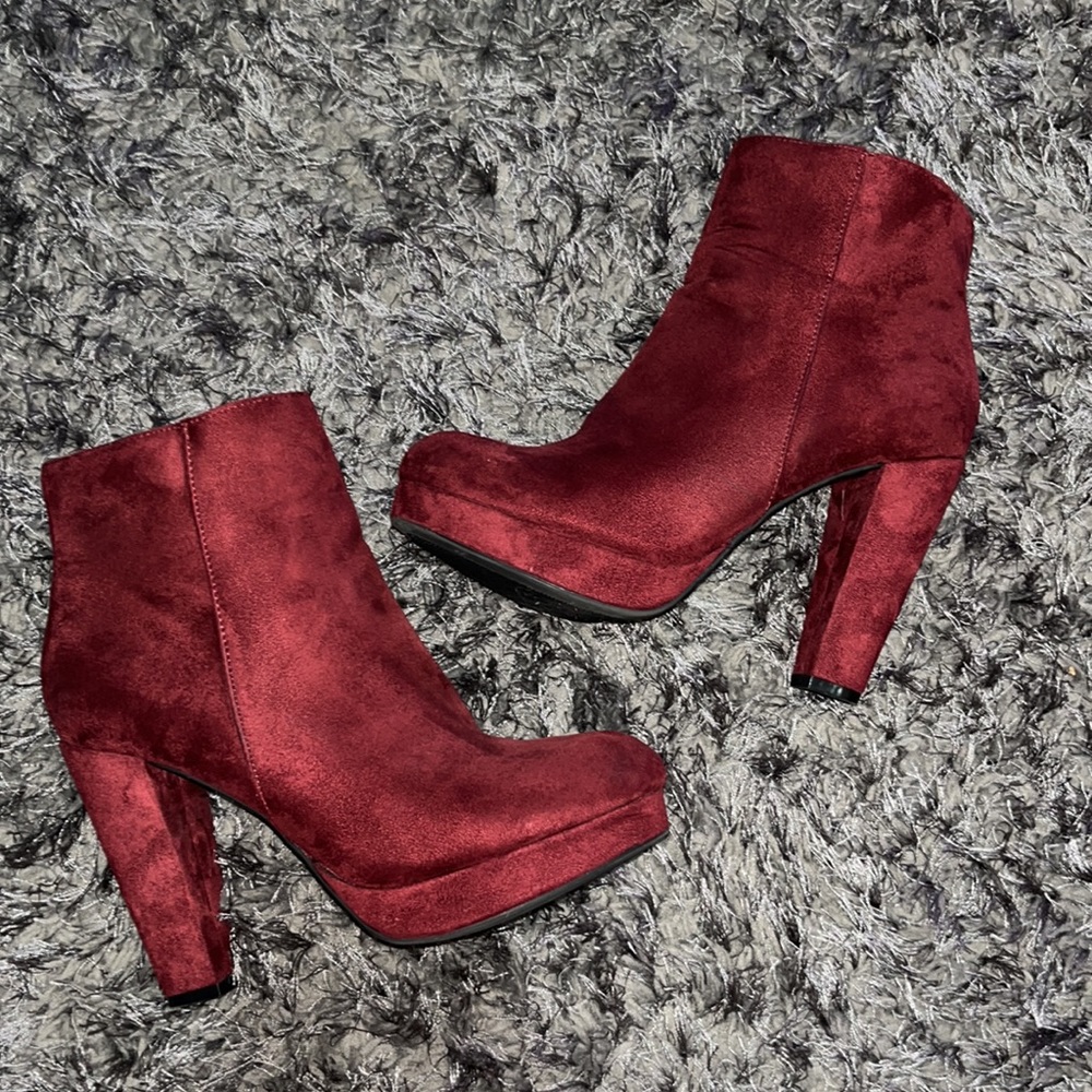 Burgundy Suede Heels